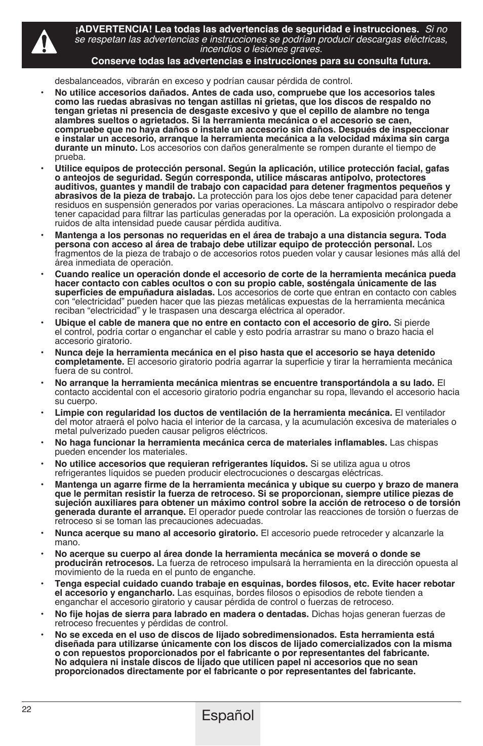 Español | Wagner PaintEater User Manual | Page 22 / 28