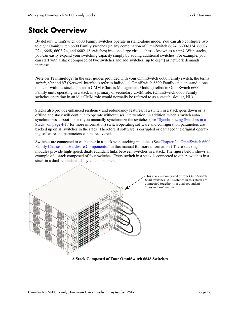 Stack overview, Stack overview -3 | Alcatel-Lucent Omni 6600 User Manual | Page 111 / 144