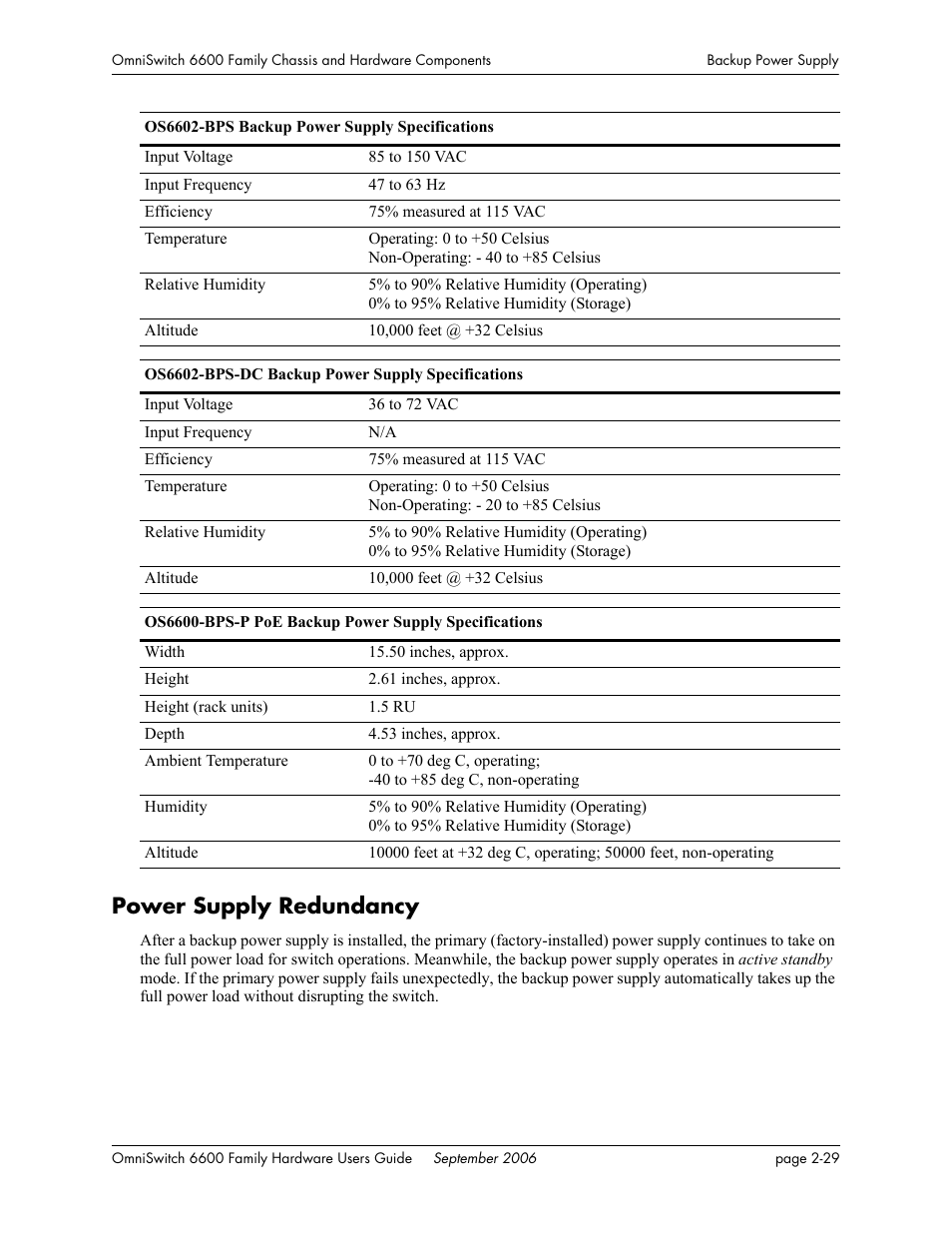 Power supply redundancy, Power supply redundancy -29 | Alcatel-Lucent Omni 6600 User Manual | Page 53 / 144