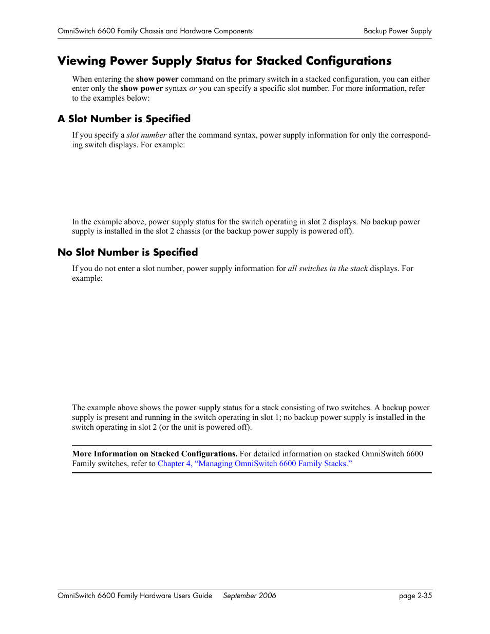 A slot number is specified, No slot number is specified | Alcatel-Lucent Omni 6600 User Manual | Page 59 / 144