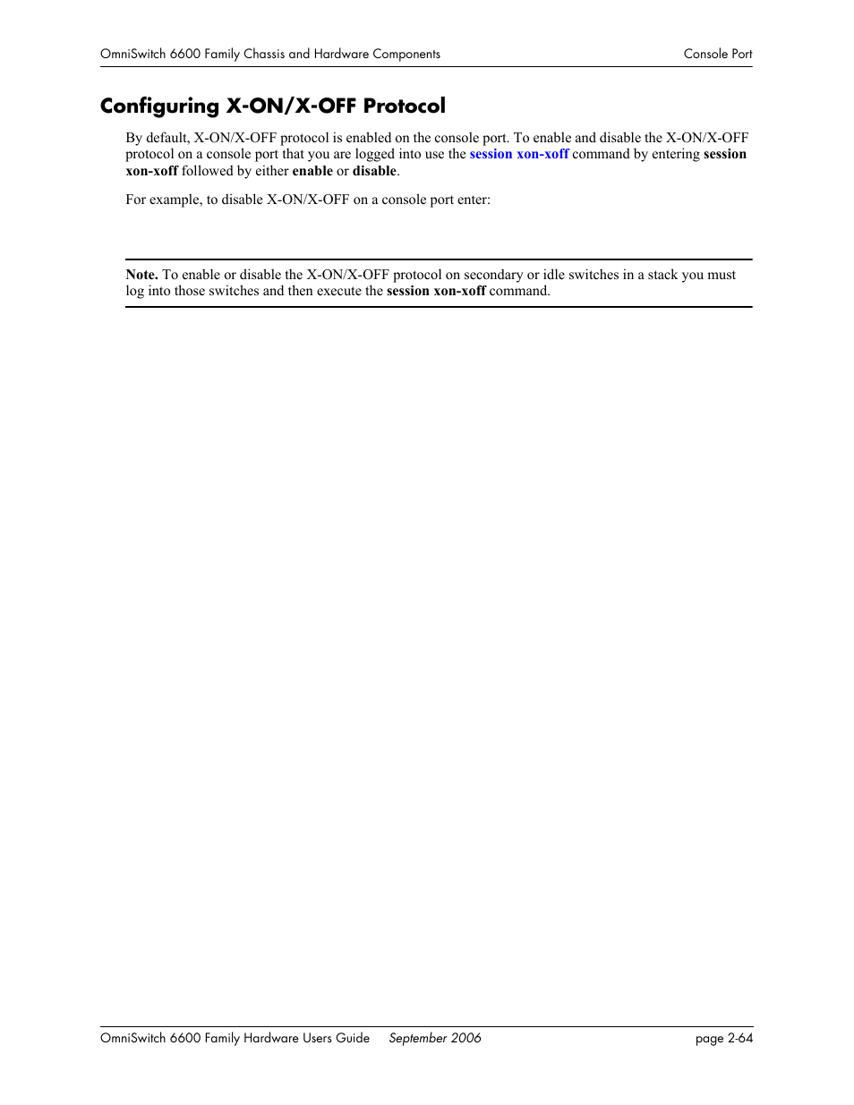 Configuring x-on/x-off protocol, Configuring x-on/x-off protocol -64 | Alcatel-Lucent Omni 6600 User Manual | Page 88 / 144