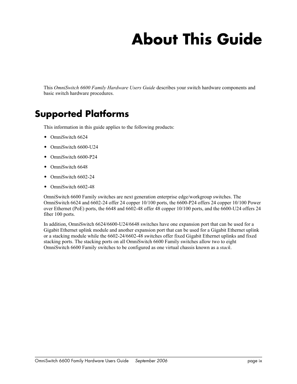 About this guide, Supported platforms | Alcatel-Lucent Omni 6600 User Manual | Page 9 / 144