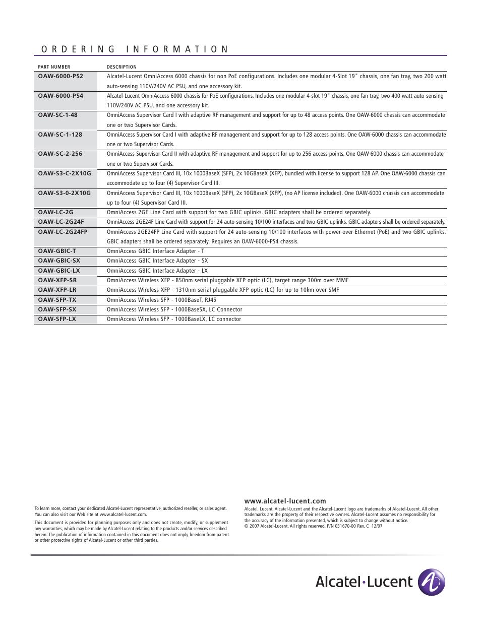 Alcatel-Lucent OmniAccess 6000 User Manual | Page 4 / 4