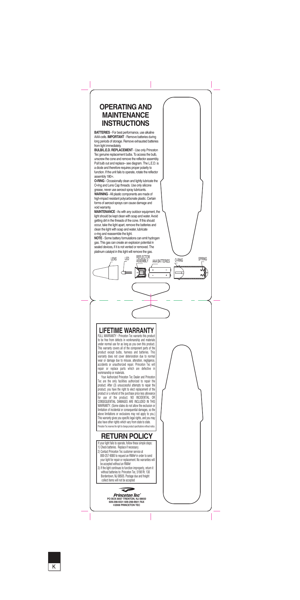 Princeton Tec ECO FLARE User Manual | 1 page