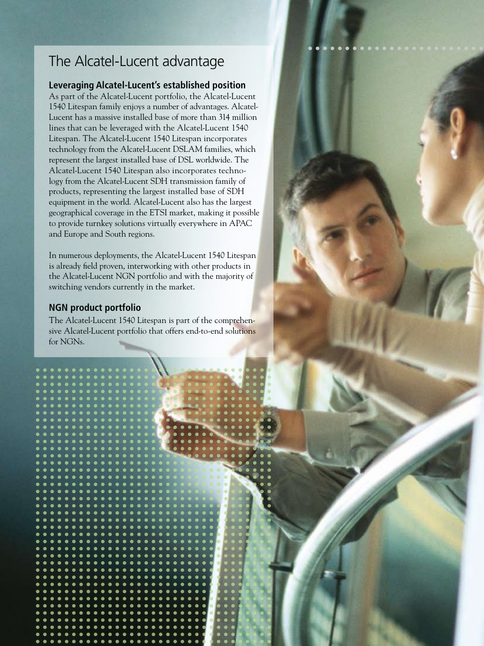 The alcatel-lucent advantage | Alcatel-Lucent Litespan 1540 User Manual | Page 11 / 12