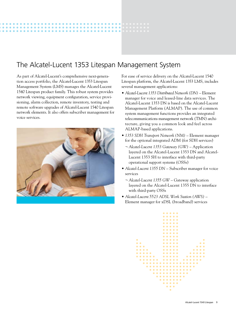 The alcatel-lucent 1353 litespan management system | Alcatel-Lucent Litespan 1540 User Manual | Page 9 / 12