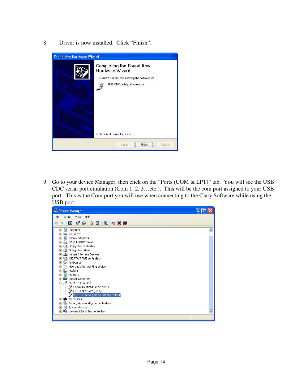 Clary SP1250 LE User Manual | Page 14 / 21