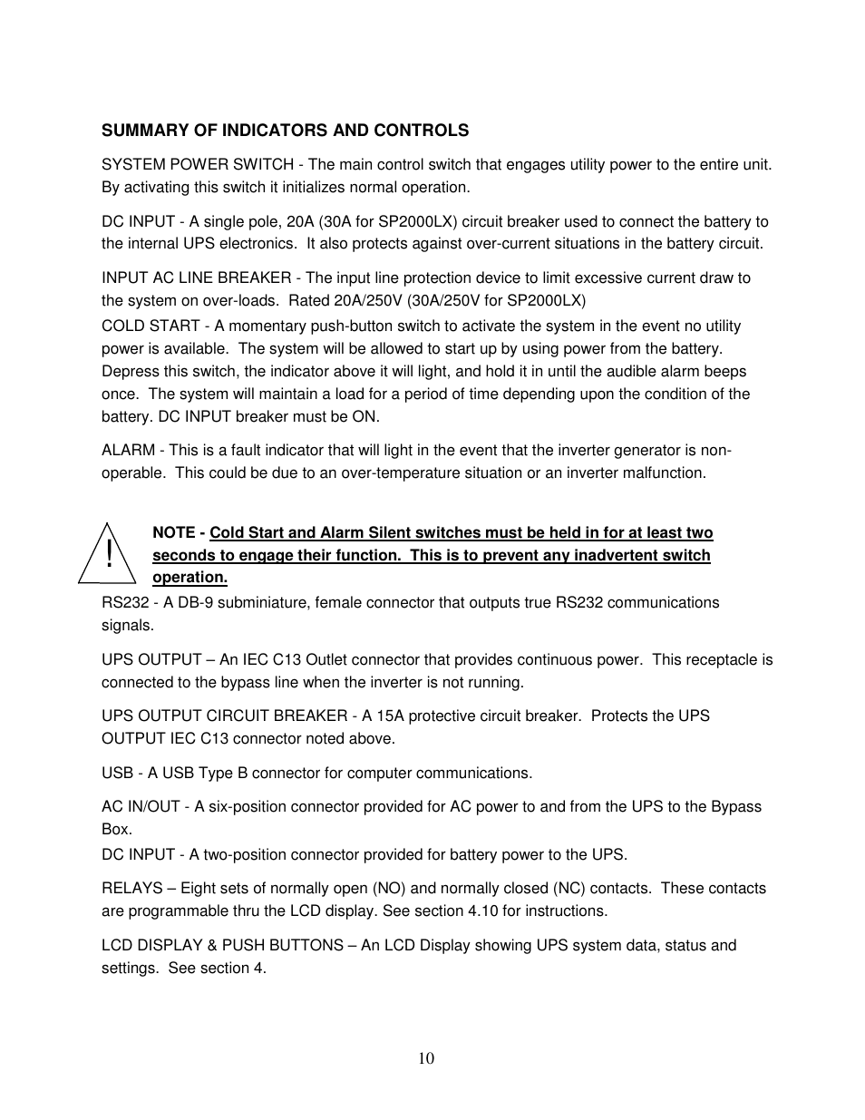 Clary SP1250LX User Manual | Page 10 / 41