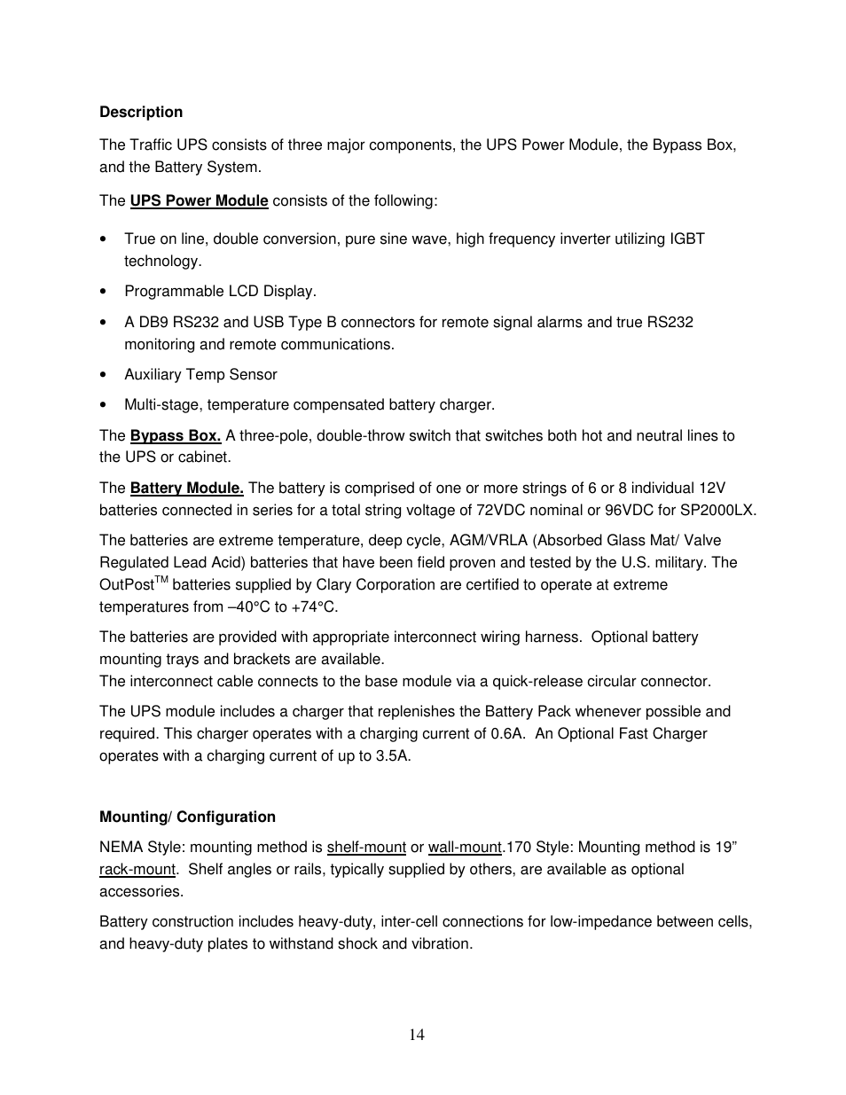 Clary SP1250LX User Manual | Page 14 / 41