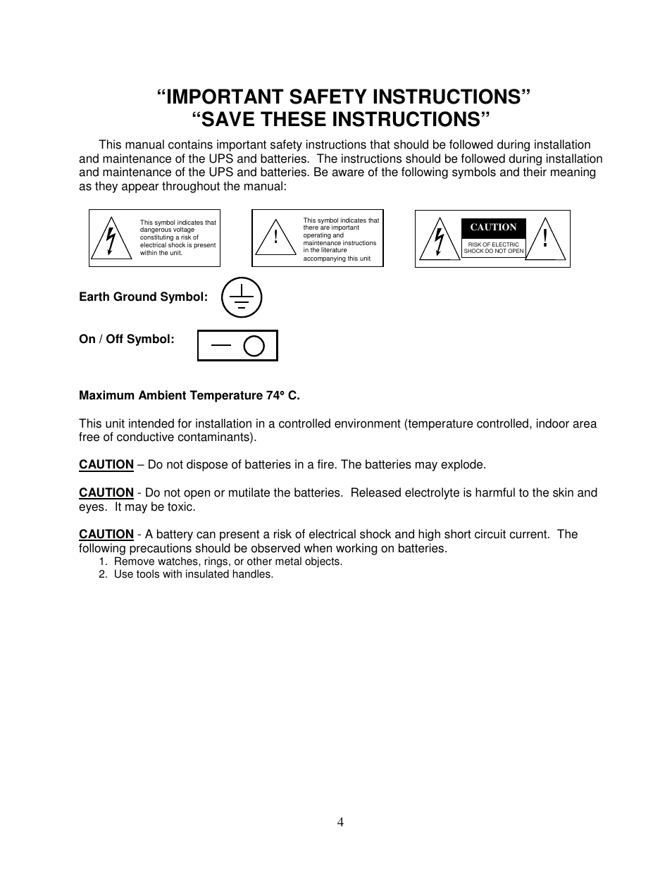 Important safety instructions | Clary SP1250LX User Manual | Page 4 / 41