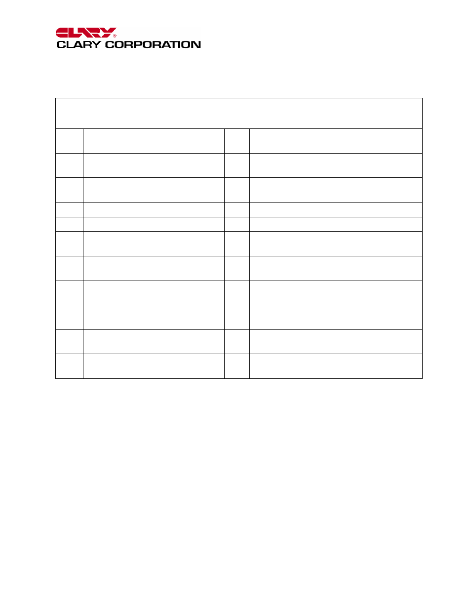 Table 1: figure 1 descriptions | Clary SP Series-Model PD User Manual | Page 10 / 47