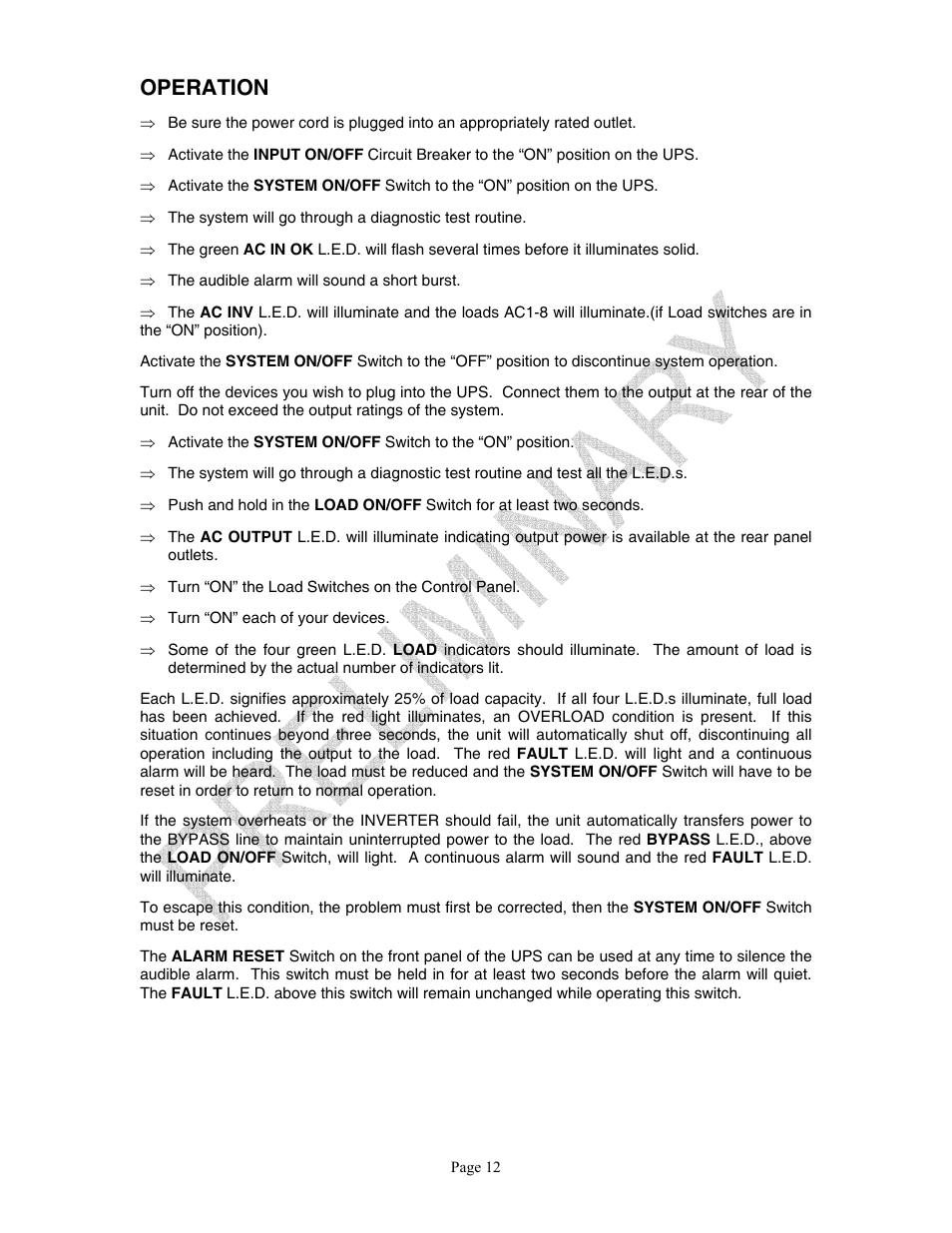 Operation | Clary SP U-MPL User Manual | Page 12 / 22