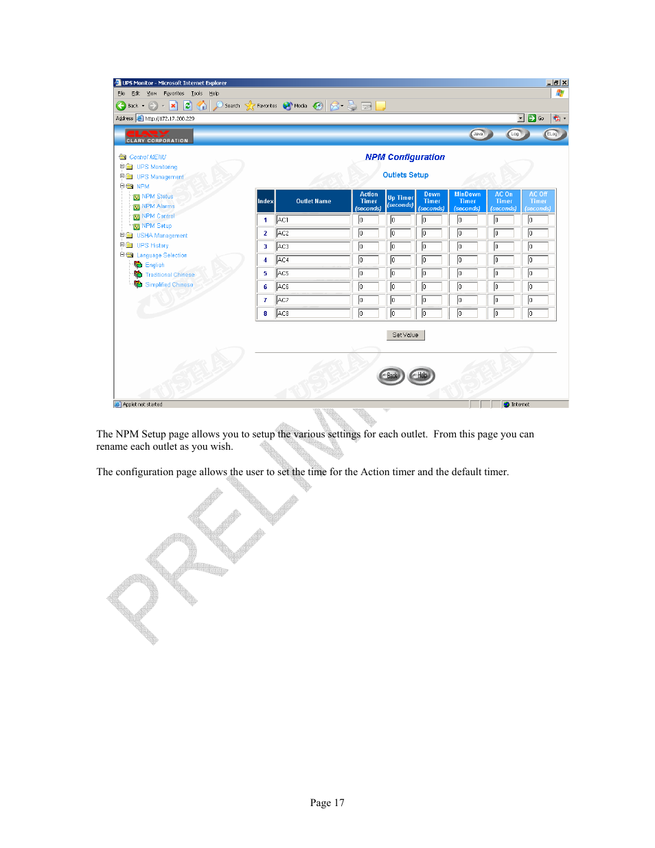 Clary SP U-MPL User Manual | Page 17 / 22