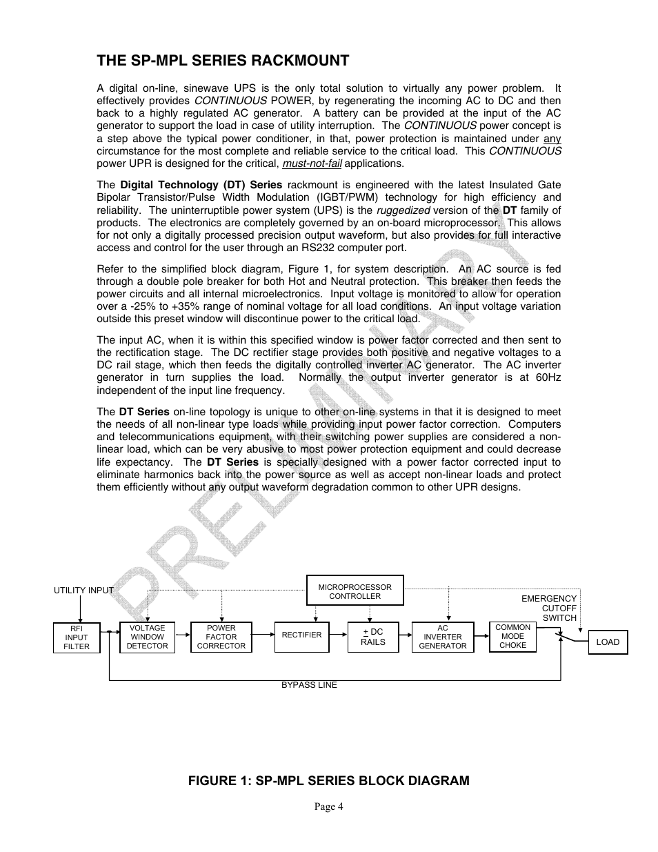 The sp-mpl series rackmount, Figure 1: sp-mpl series block diagram | Clary SP U-MPL User Manual | Page 4 / 22