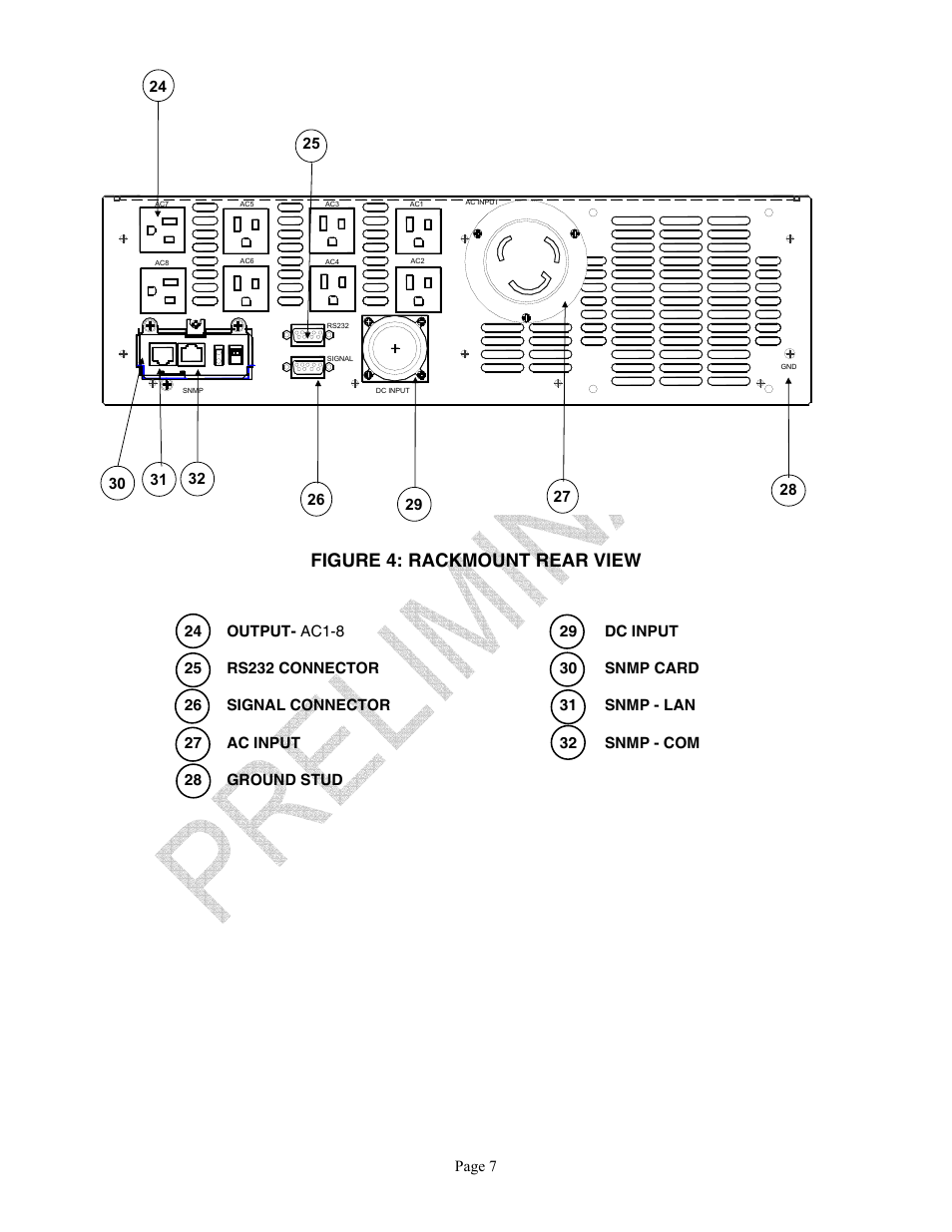 Figure 4: rackmount rear view | Clary SP U-MPL User Manual | Page 7 / 22