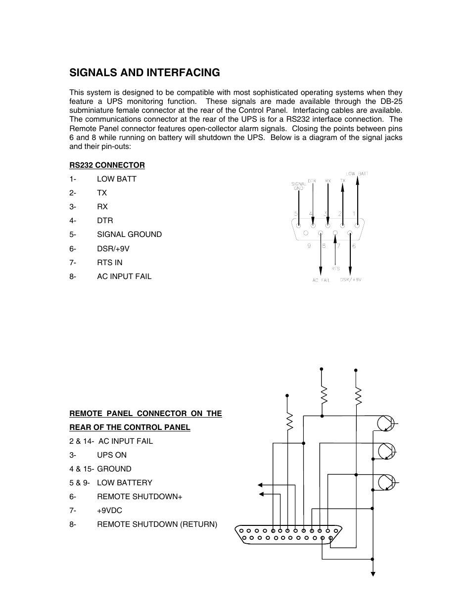 Signals and interfacing | Clary CMN2400D-PD User Manual | Page 19 / 23