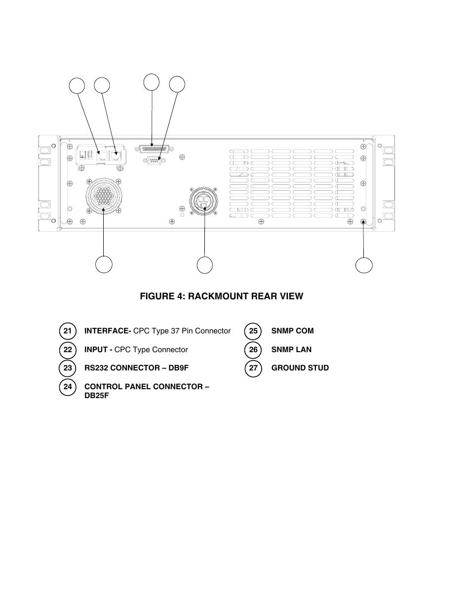 Figure 4: rackmount rear view | Clary CMN2400D-PD User Manual | Page 7 / 23