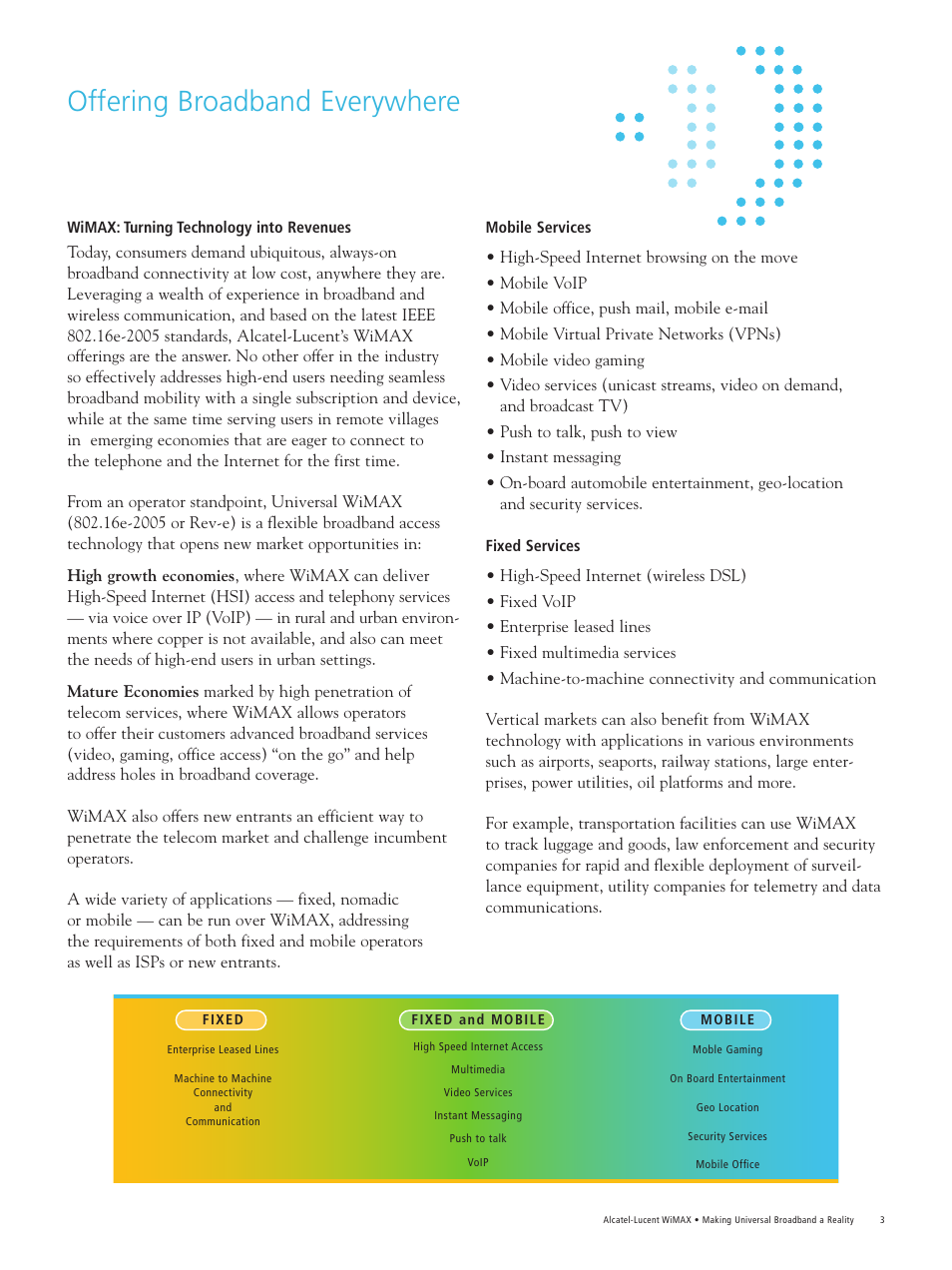 Offering broadband everywhere | Alcatel-Lucent WiMAX User Manual | Page 3 / 12