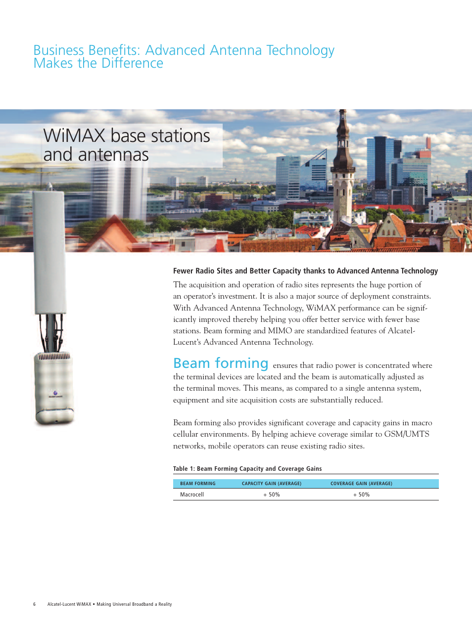 Wimax base stations and antennas, Beam forming | Alcatel-Lucent WiMAX User Manual | Page 6 / 12