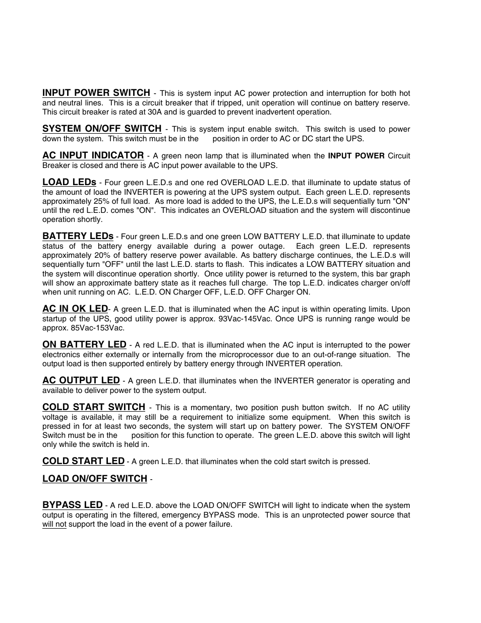 Summary of indicators and controls, Ups front panel | Clary CMN2000IPA User Manual | Page 10 / 23