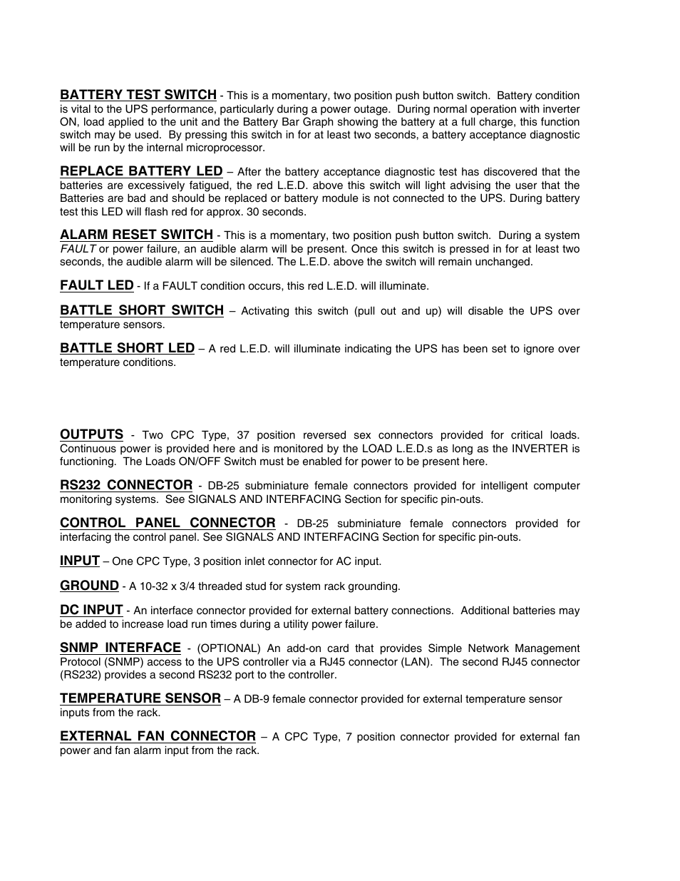 Ups rear panel | Clary CMN2000IPA User Manual | Page 11 / 23