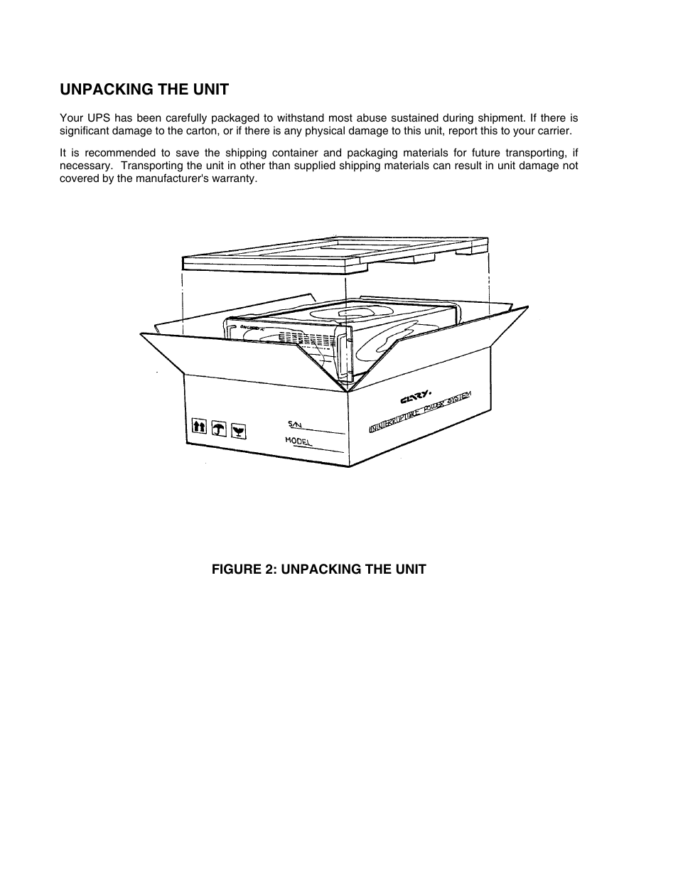 Unpacking the unit | Clary CMN2000IPA User Manual | Page 5 / 23