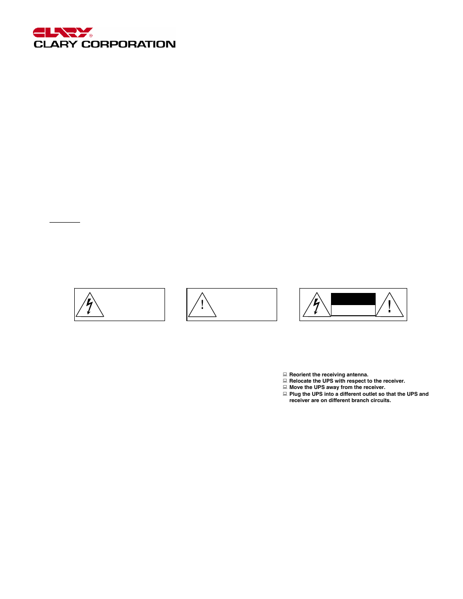 Introduction | Clary CT Series User Manual | Page 3 / 18