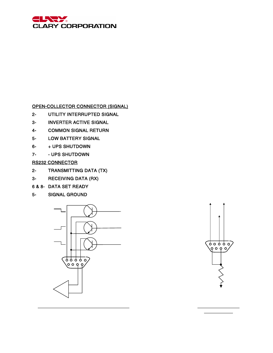 Signals and interfacing | Clary DT Series ET User Manual | Page 12 / 16