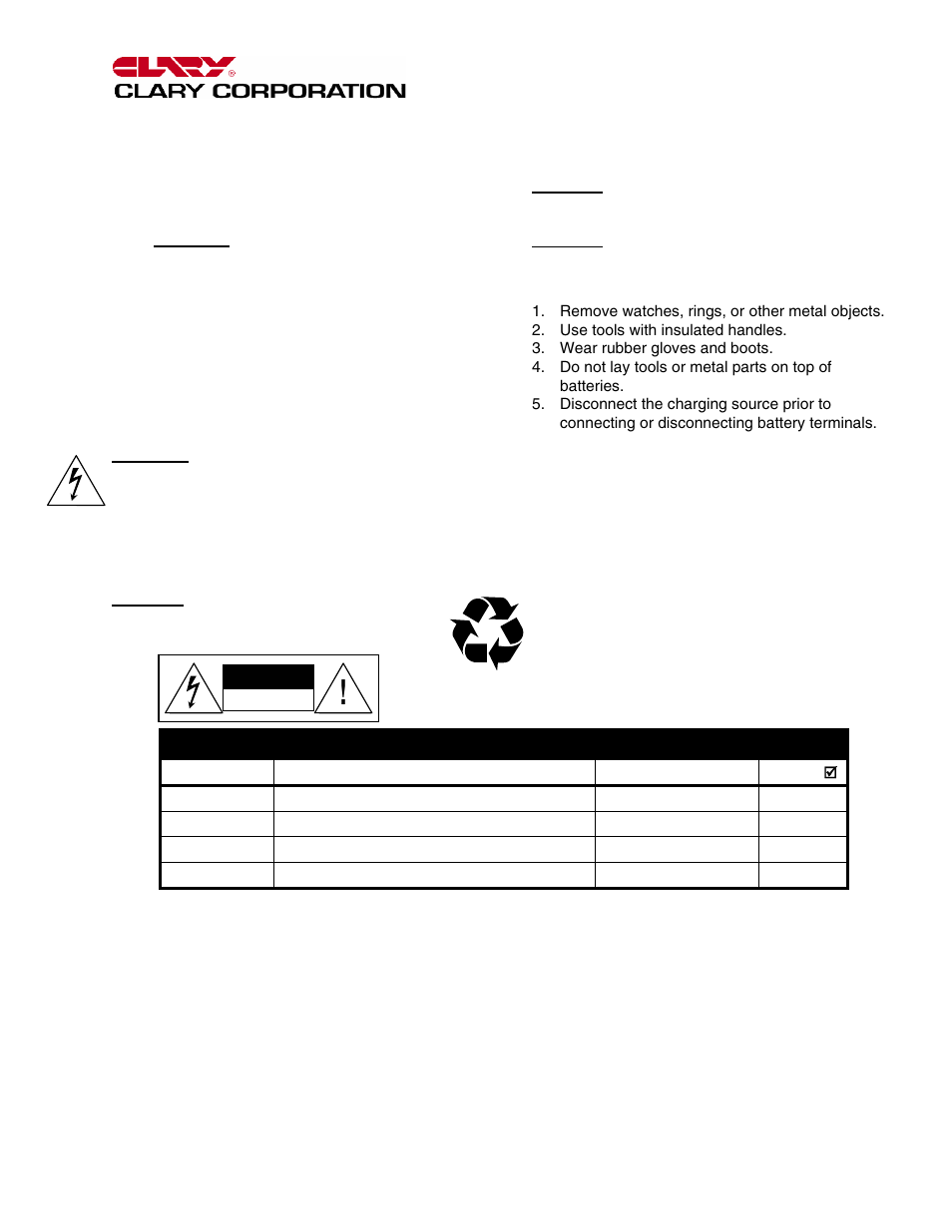 Care and maintenance | Clary DT Series ET User Manual | Page 14 / 16