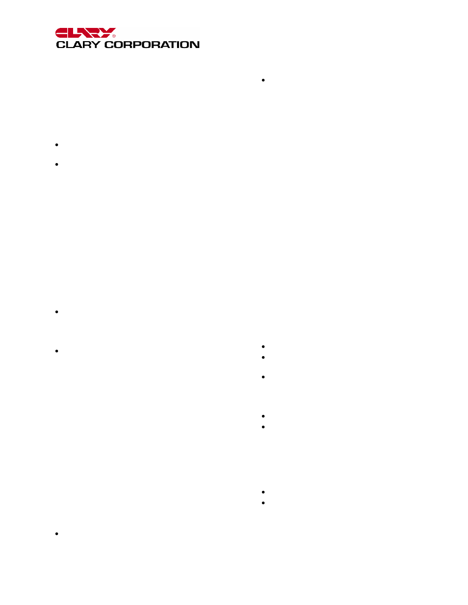Operation | Clary S1500-601 User Manual | Page 12 / 17