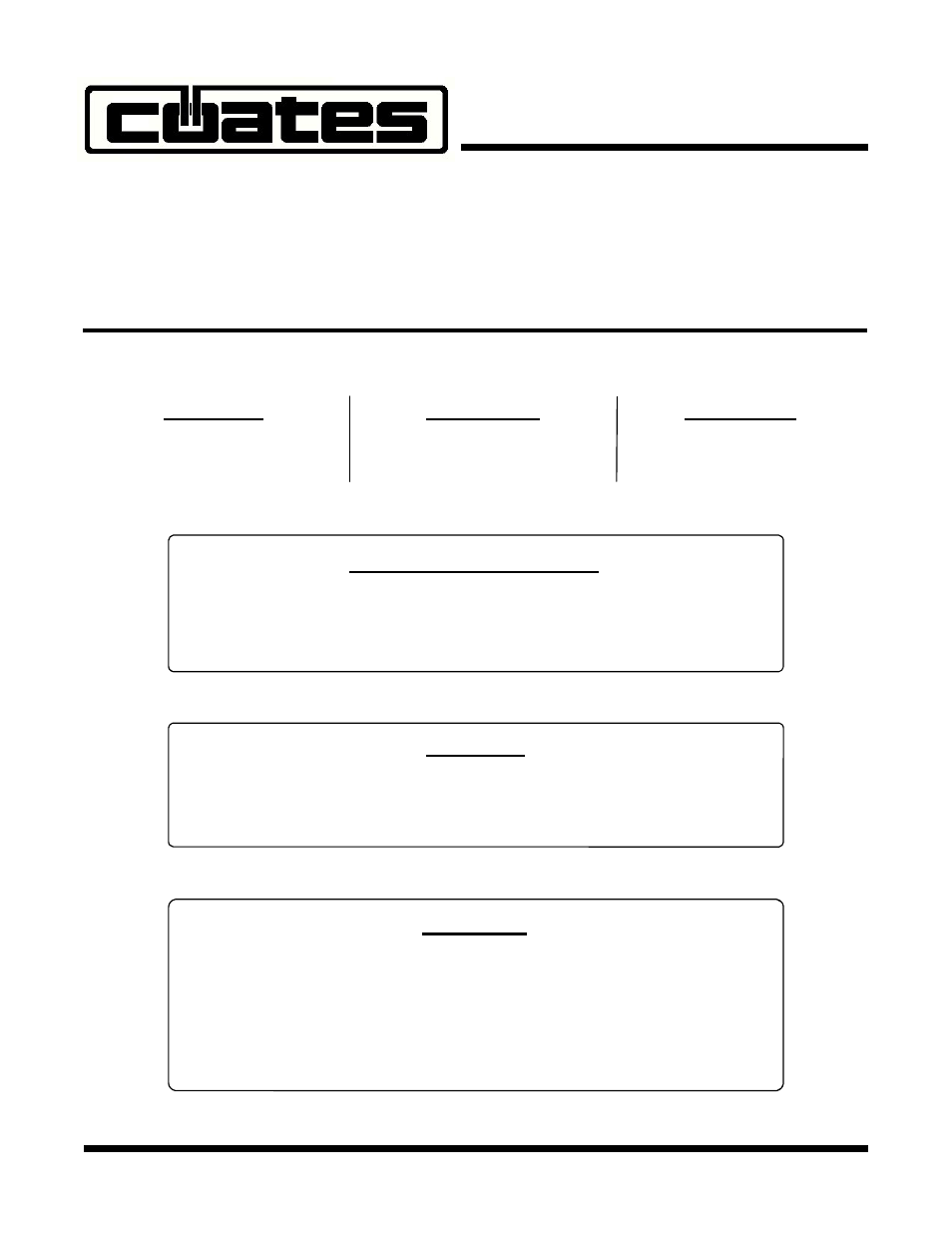 Coates PHS SERIES 54 & 480V THREE PHASE User Manual | 16 pages