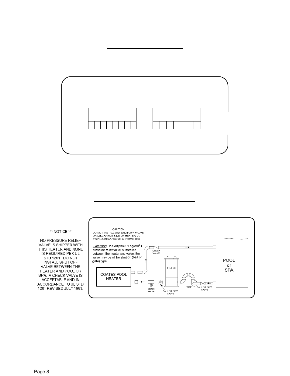 Water chemistry plumbing connections | Coates PHS SERIES 54 & 480V THREE PHASE User Manual | Page 8 / 16