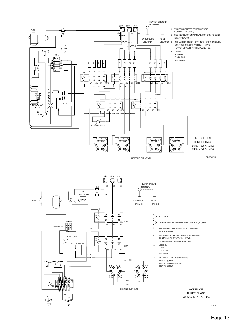 Page 13, Model ce, Model phs | Coates CE SERIES User Manual | Page 13 / 16