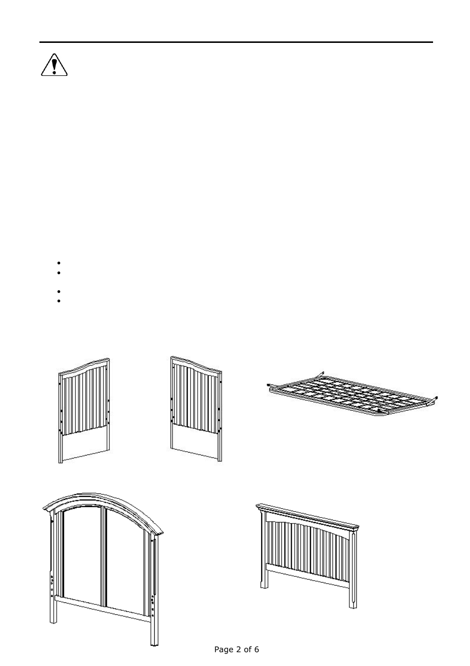 Caution | Legacy Classic Furniture Nursery Stage 4 Bed Rails 490-8930C User Manual | Page 2 / 6