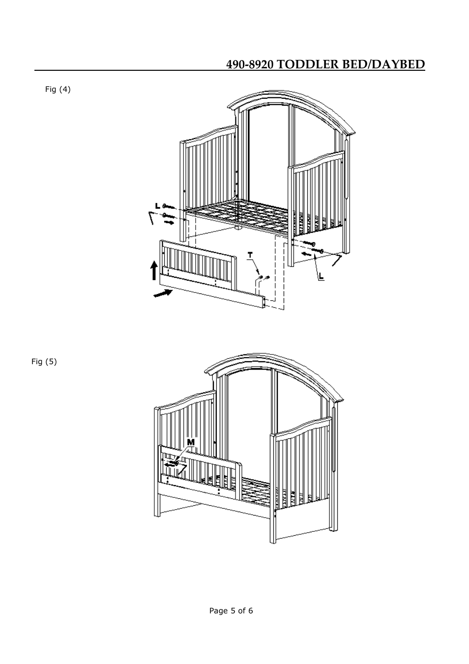 Legacy Classic Furniture Nursery Stage 2-3 Toddler Kit 490-8920C User Manual | Page 5 / 6