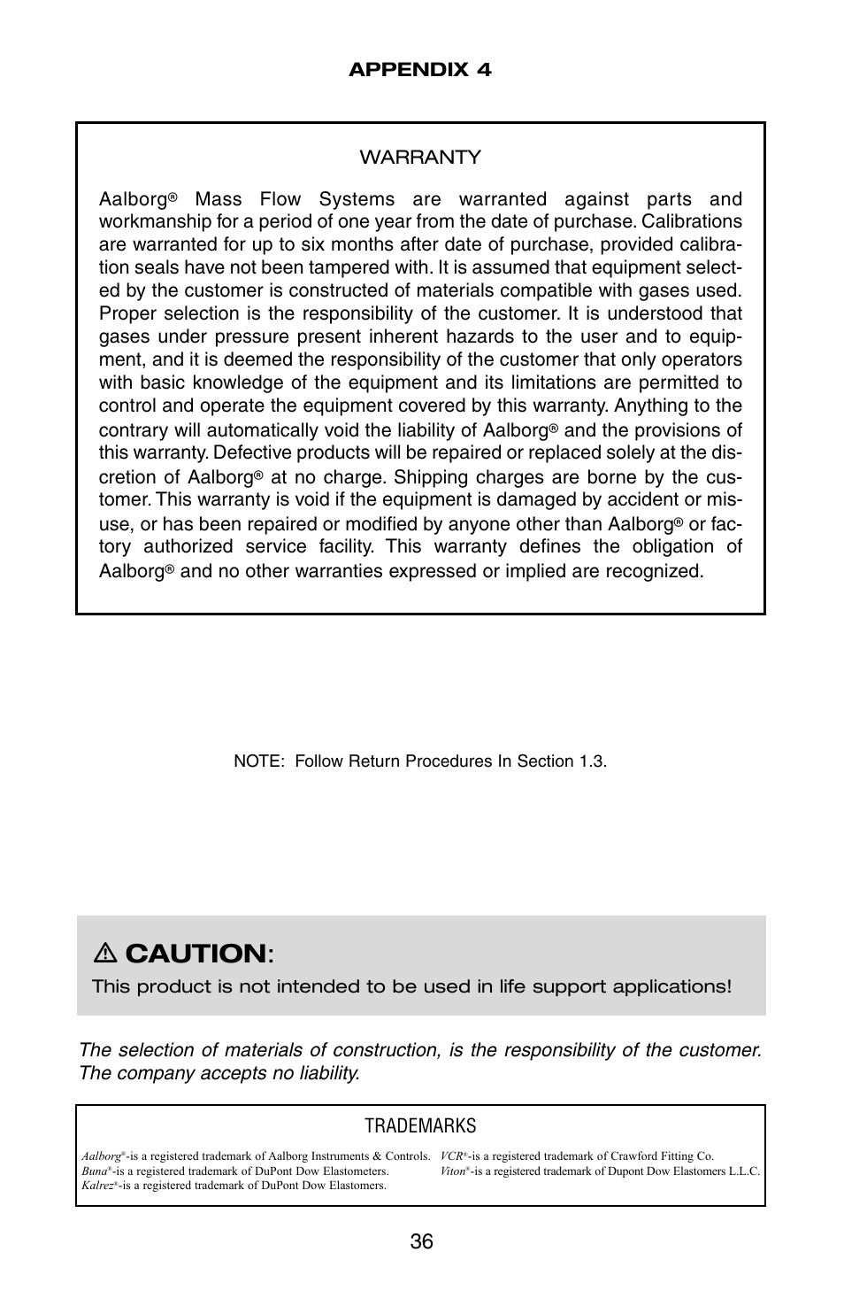 Ƽ caution, Appendix 4 | Aalborg GFC User Manual | Page 40 / 40