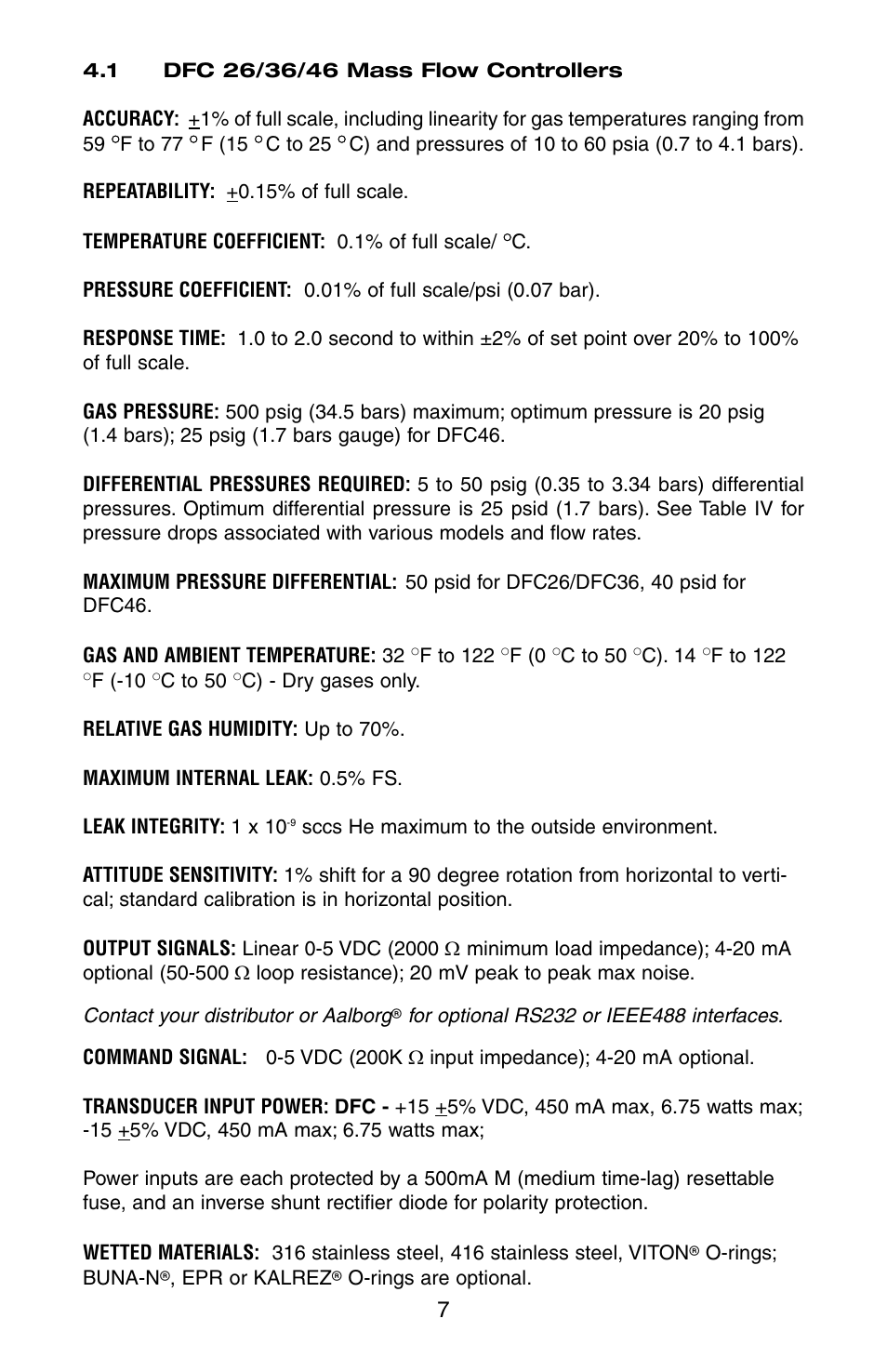 Contact your distributor or aalborg | Aalborg DFC Digital User Manual | Page 10 / 44