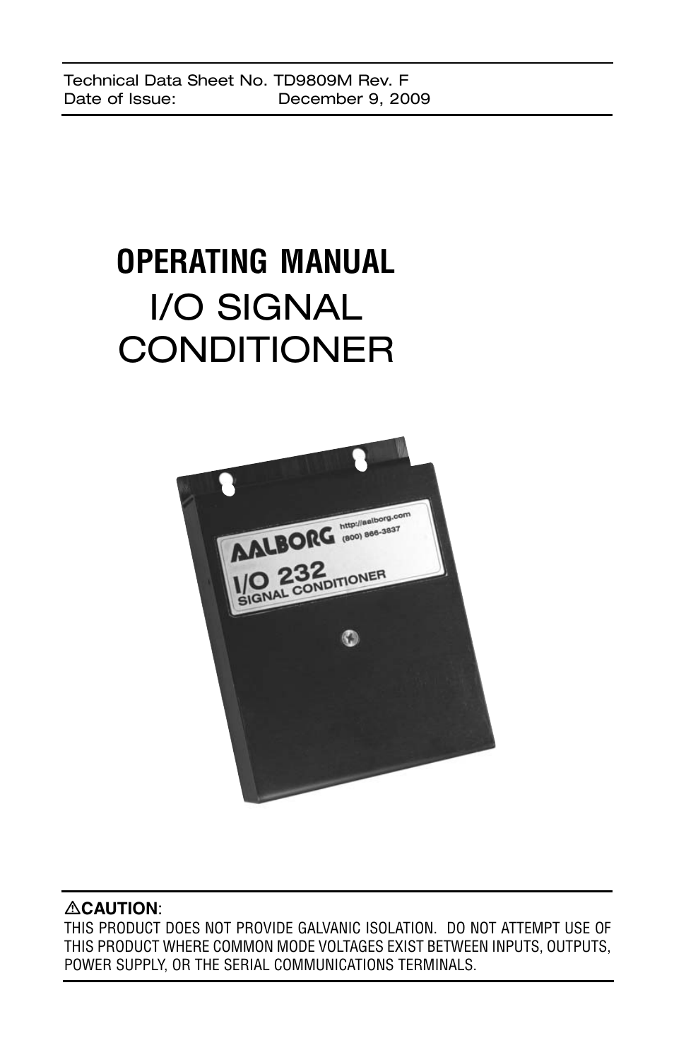 Aalborg I/O-485 User Manual | 16 pages