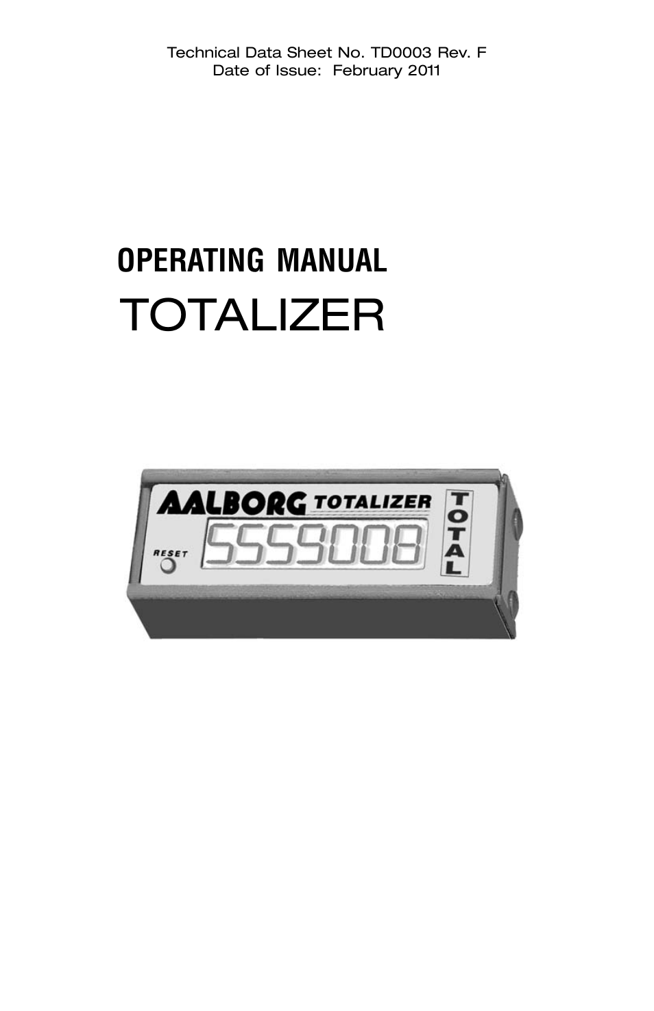 Aalborg Totalizer User Manual | 16 pages