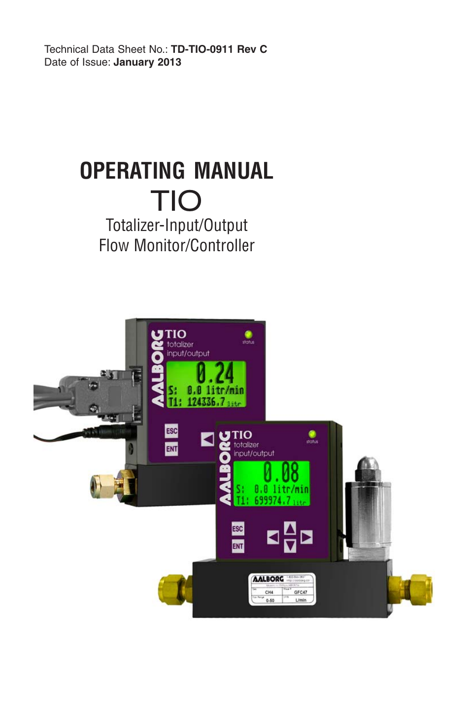 Aalborg TIO Totalizer I/O Flow Monitor/Controller User Manual | 98 pages