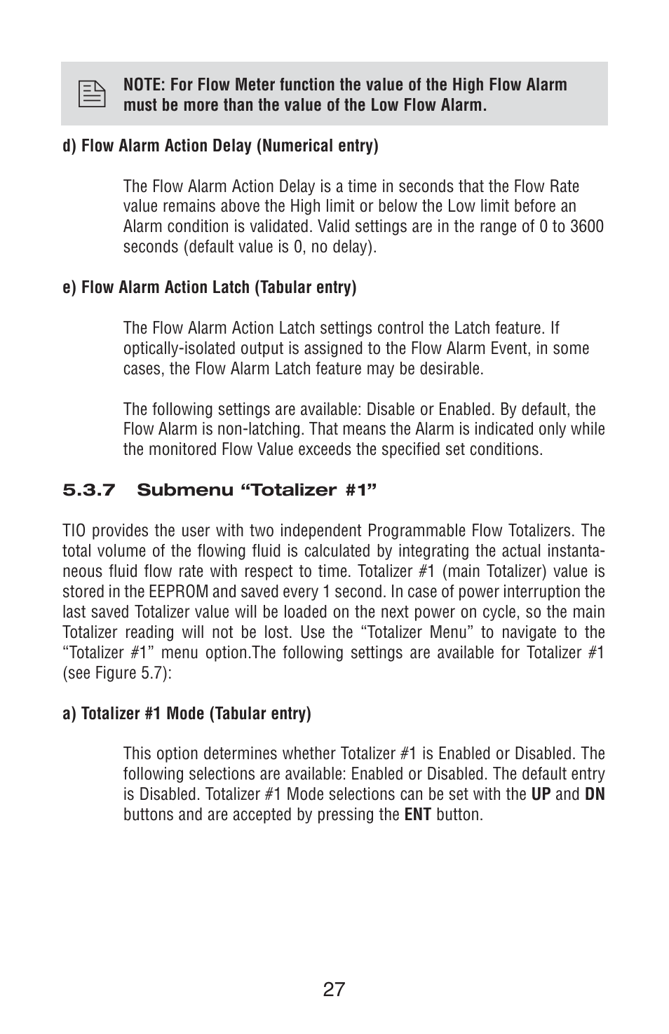 Aalborg TIO Totalizer I/O Flow Monitor/Controller User Manual | Page 31 / 98