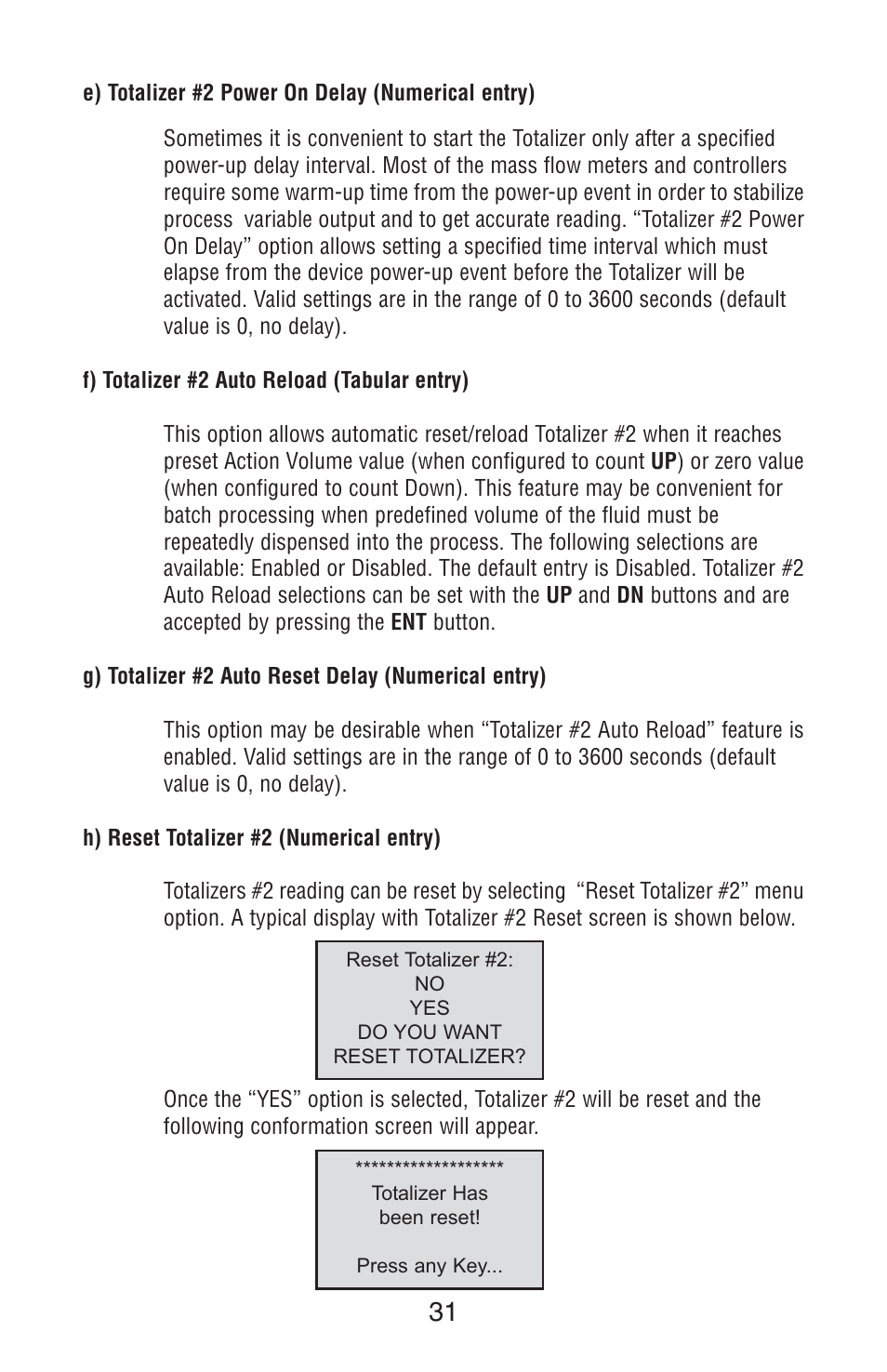 Aalborg TIO Totalizer I/O Flow Monitor/Controller User Manual | Page 35 / 98