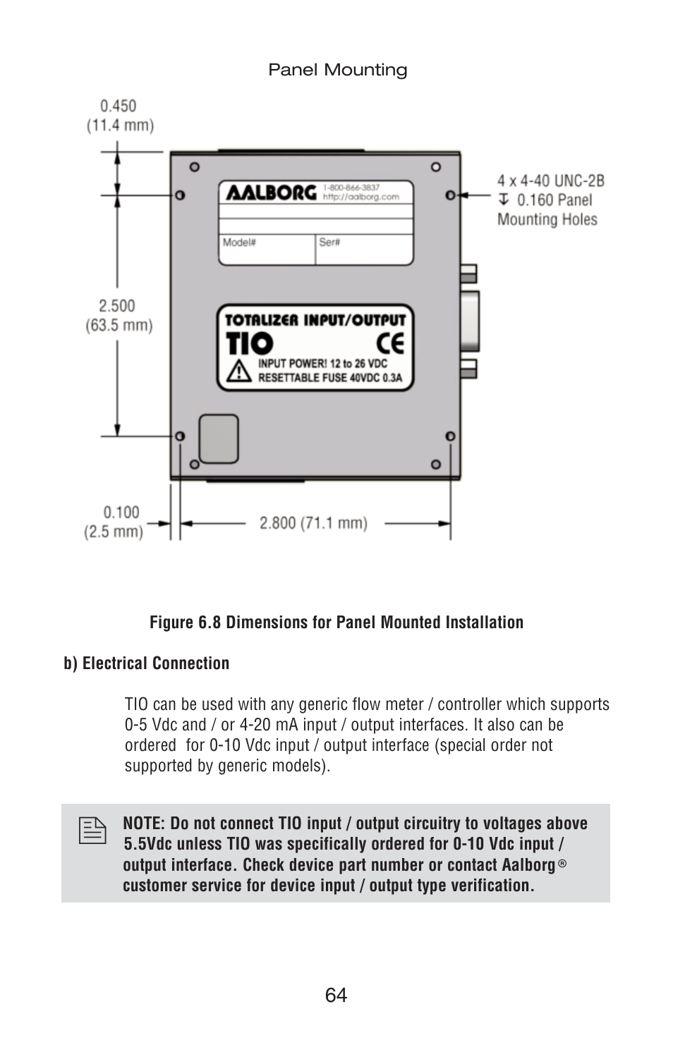 Aalborg TIO Totalizer I/O Flow Monitor/Controller User Manual | Page 67 / 98