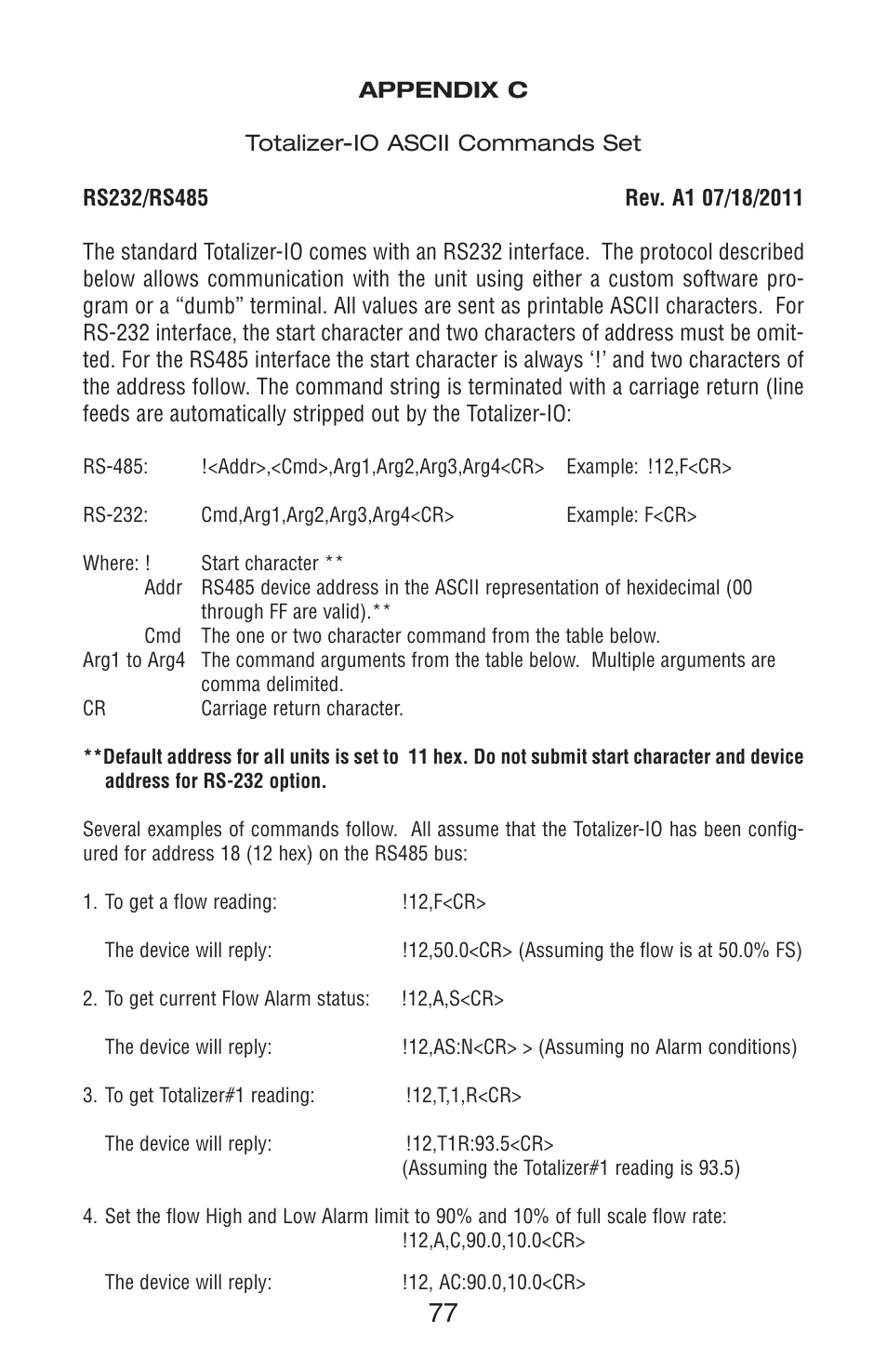 Aalborg TIO Totalizer I/O Flow Monitor/Controller User Manual | Page 80 / 98