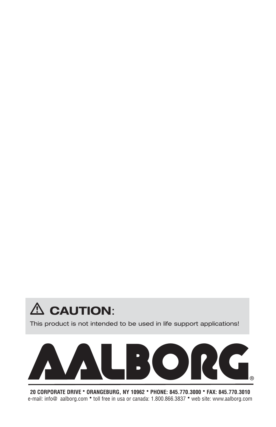 Aalborg, Caution | Aalborg TIO User Manual | Page 4 / 4