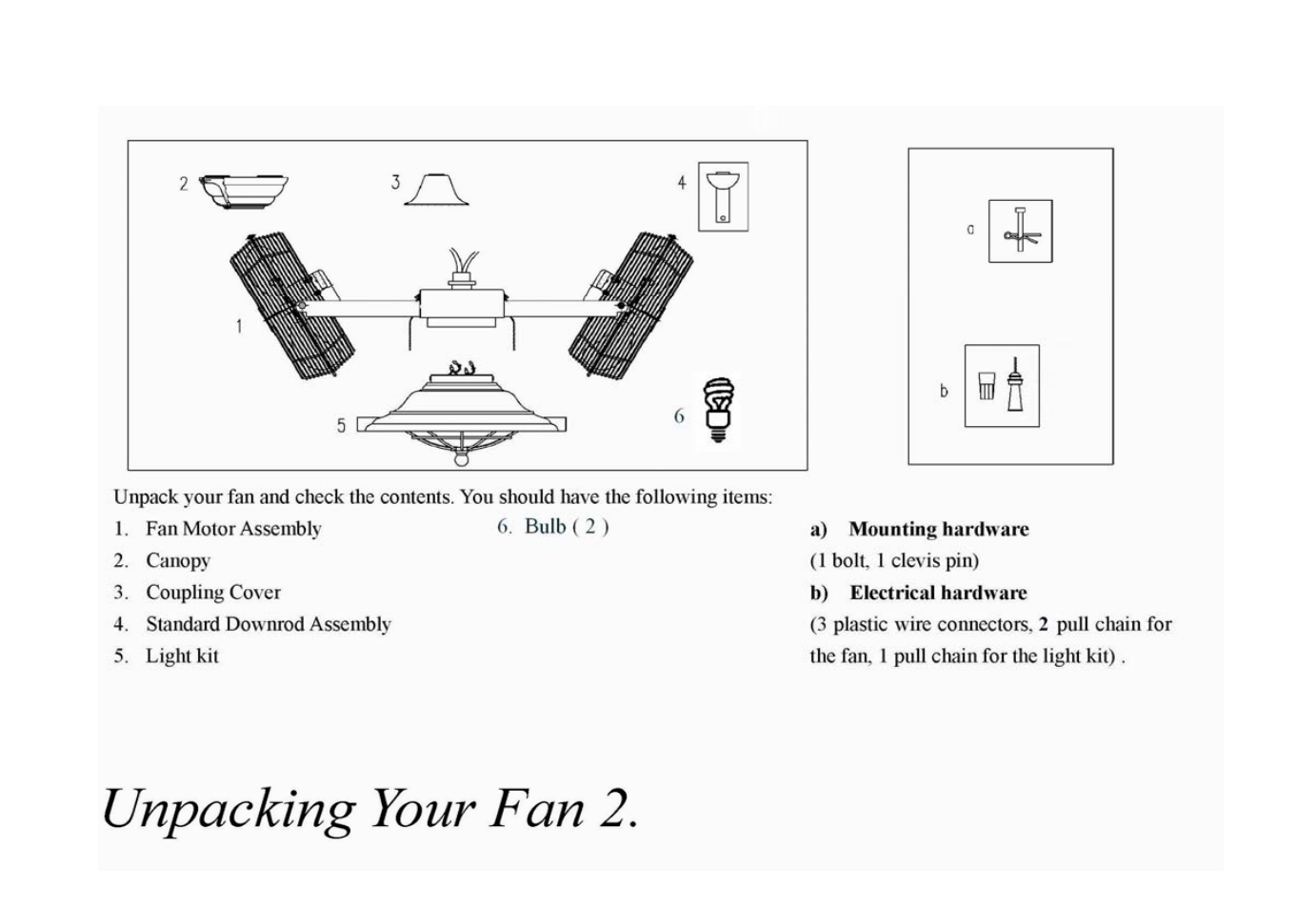 Unpacking your fan 2 | Aero Mist 67014 User Manual | Page 4 / 11