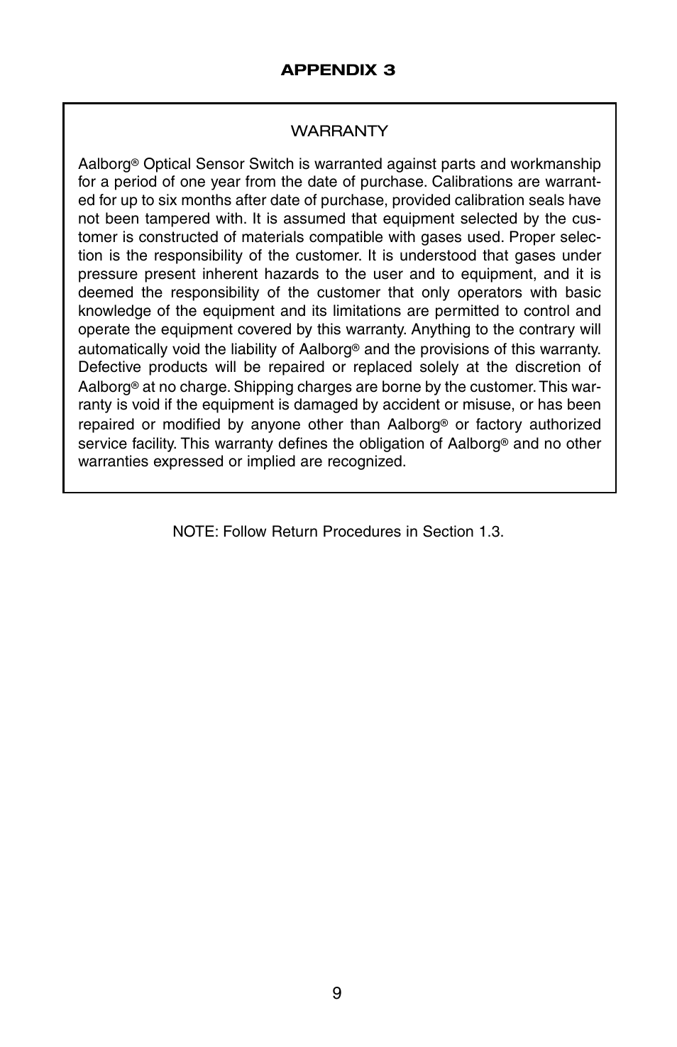 Aalborg OSS-2 Optical User Manual | Page 12 / 12