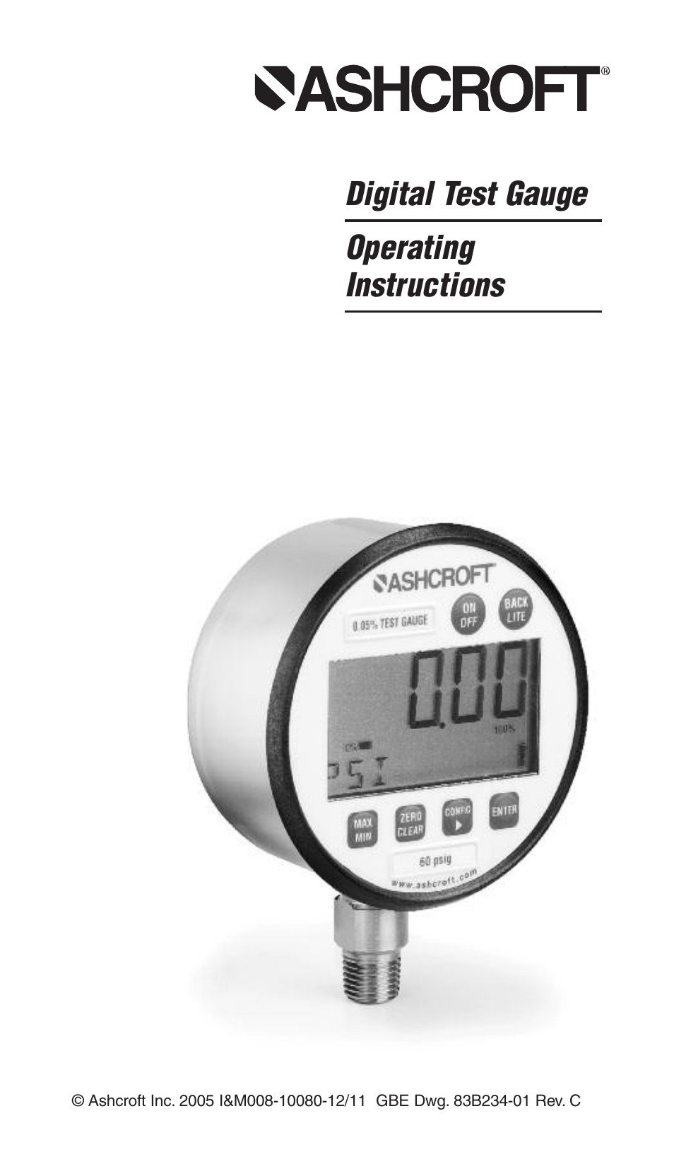Ashcroft 2084 Precision Digital Test Gauges User Manual | 20 pages