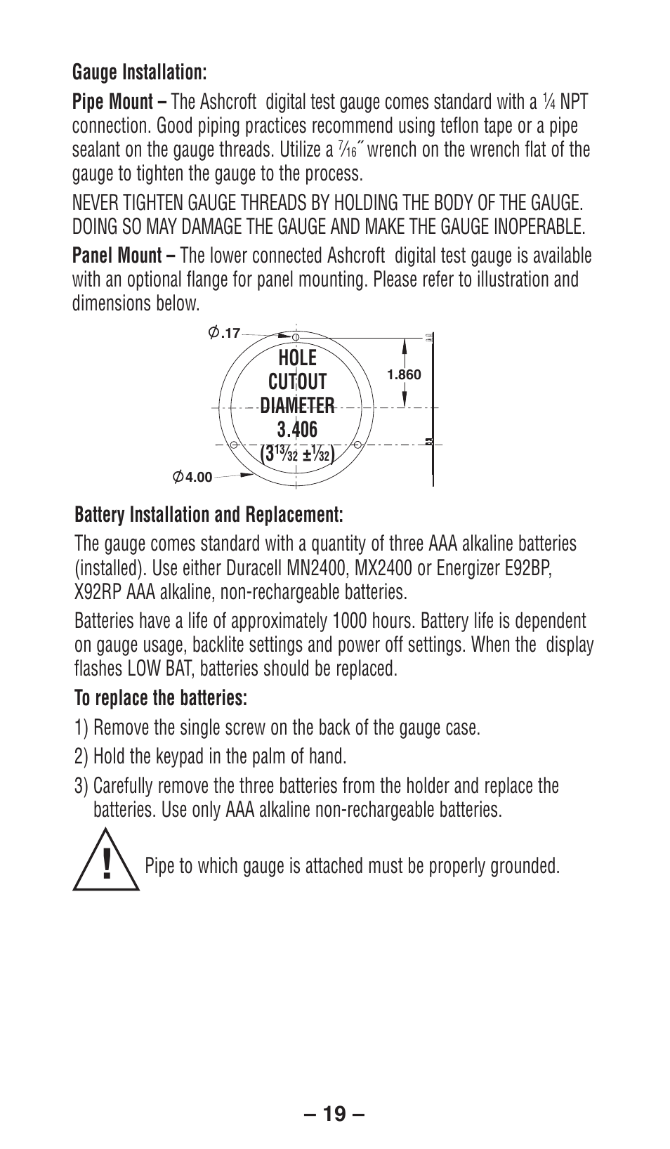 Ashcroft 2084 Precision Digital Test Gauges User Manual | Page 19 / 20