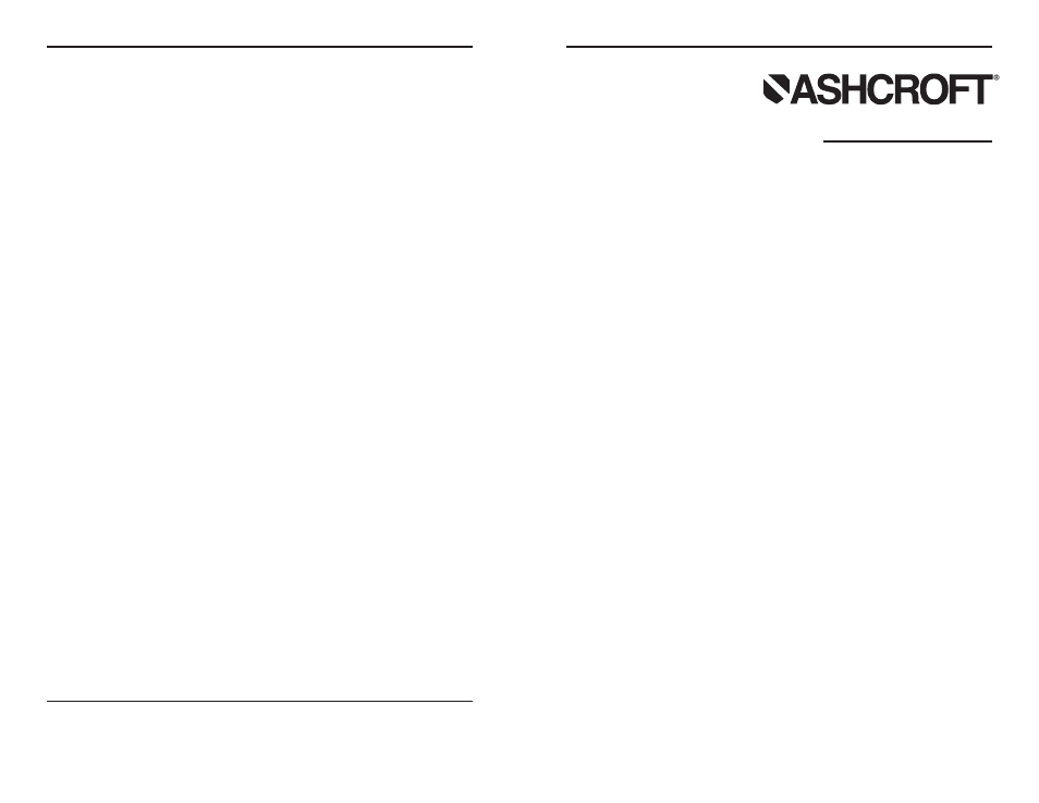Ashcroft A4A - Precision Dial Pressure Gauge User Manual | 2 pages